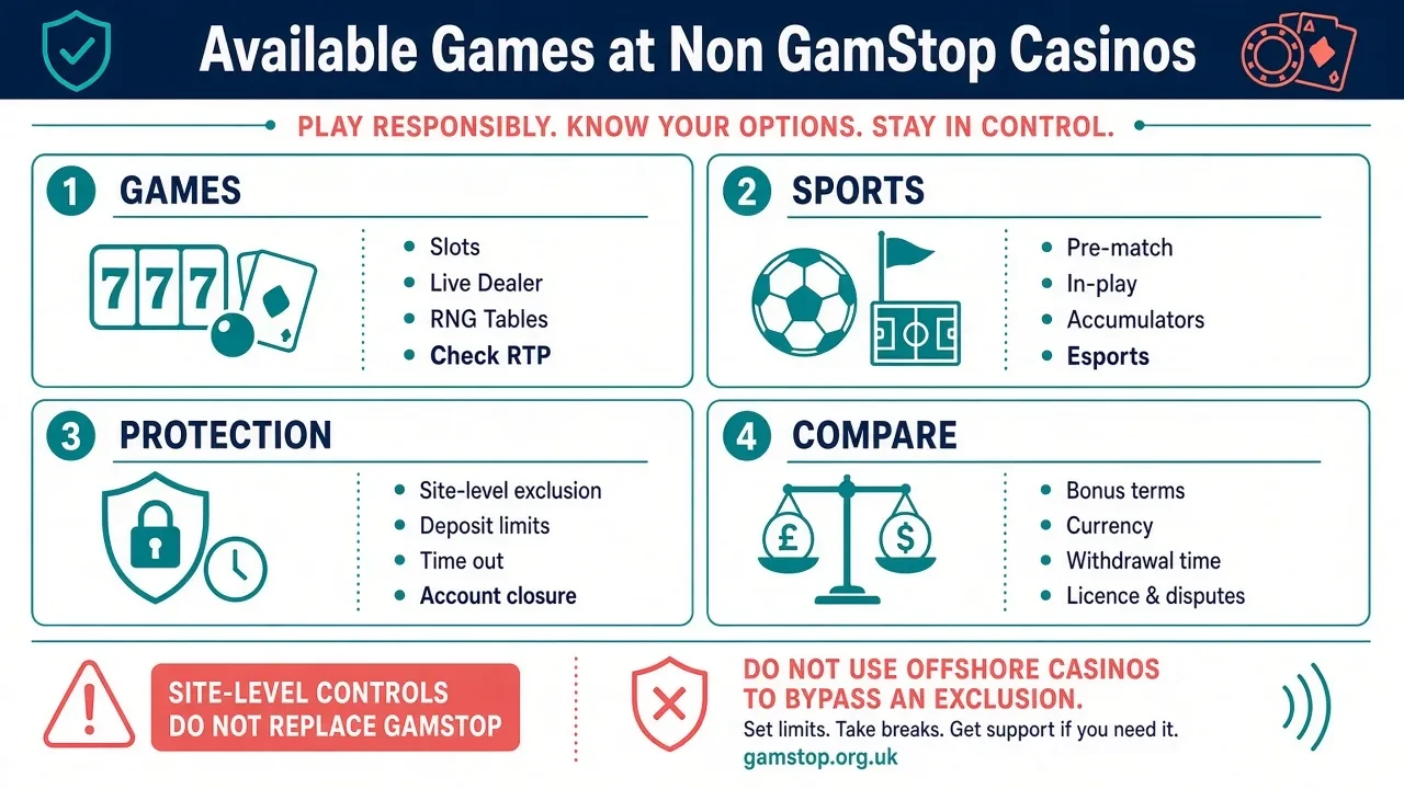 Games at Non GamStop Casinos